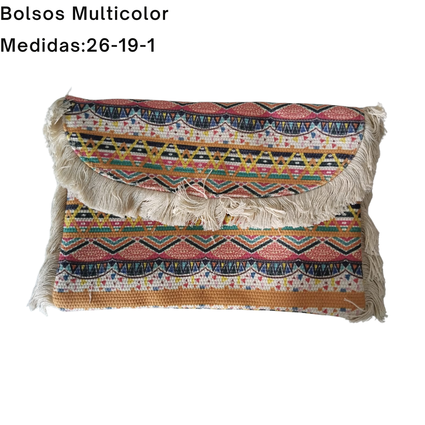 Bolsos de Mano Multicolores con Estilo Étnico